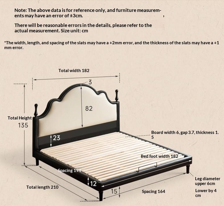 Eco-Friendly Cloud Leather Bed — French Retro Style Upholstered Fabric Bed