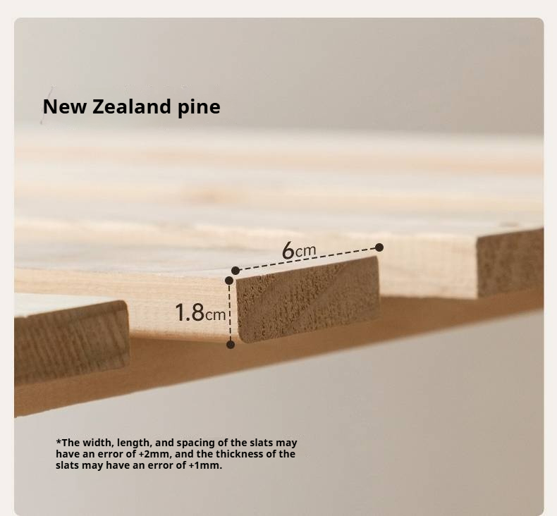 Oak, Rubberwood Solid Wood Platform Box Bed, Headboard-Free Bed Modern Minimalist