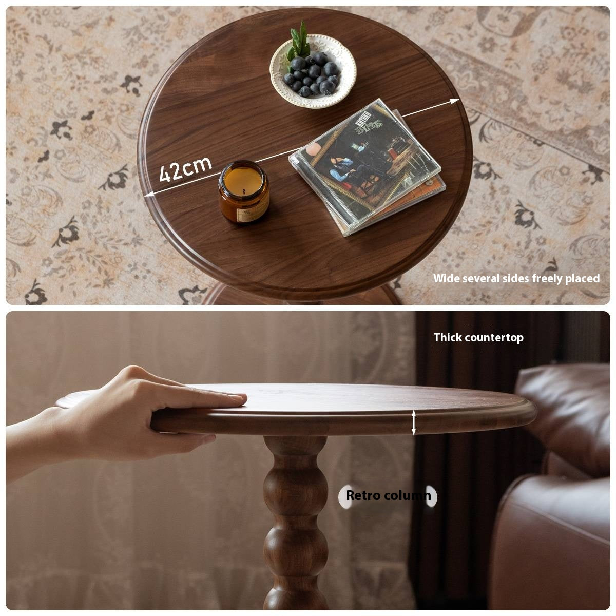 Black Walnut Solid Wood American Retro Style Side Table