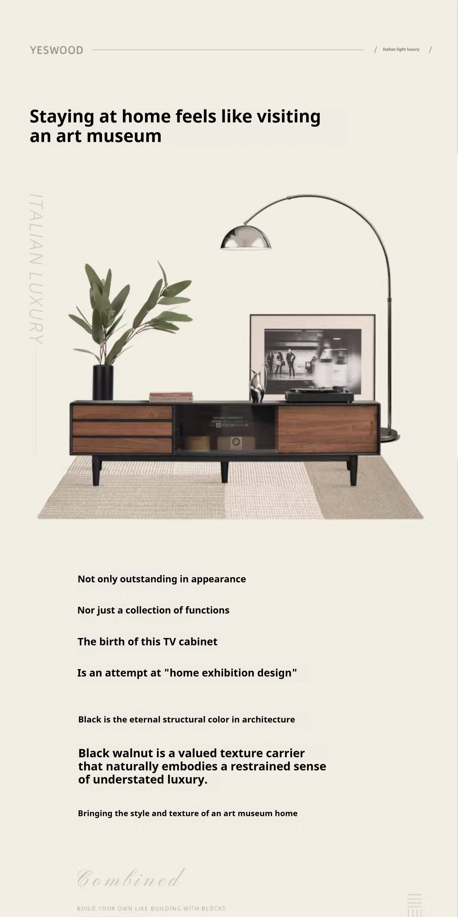 Oak Solid Wood Ancient Style Wood TV Stand