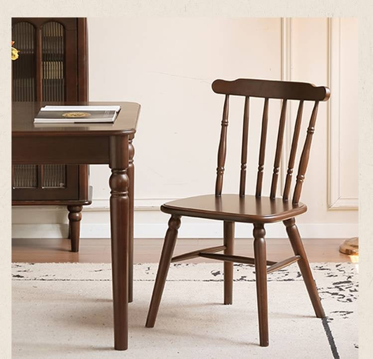 Set 4 pcs Black Walnut Solid Wood Dining Chair