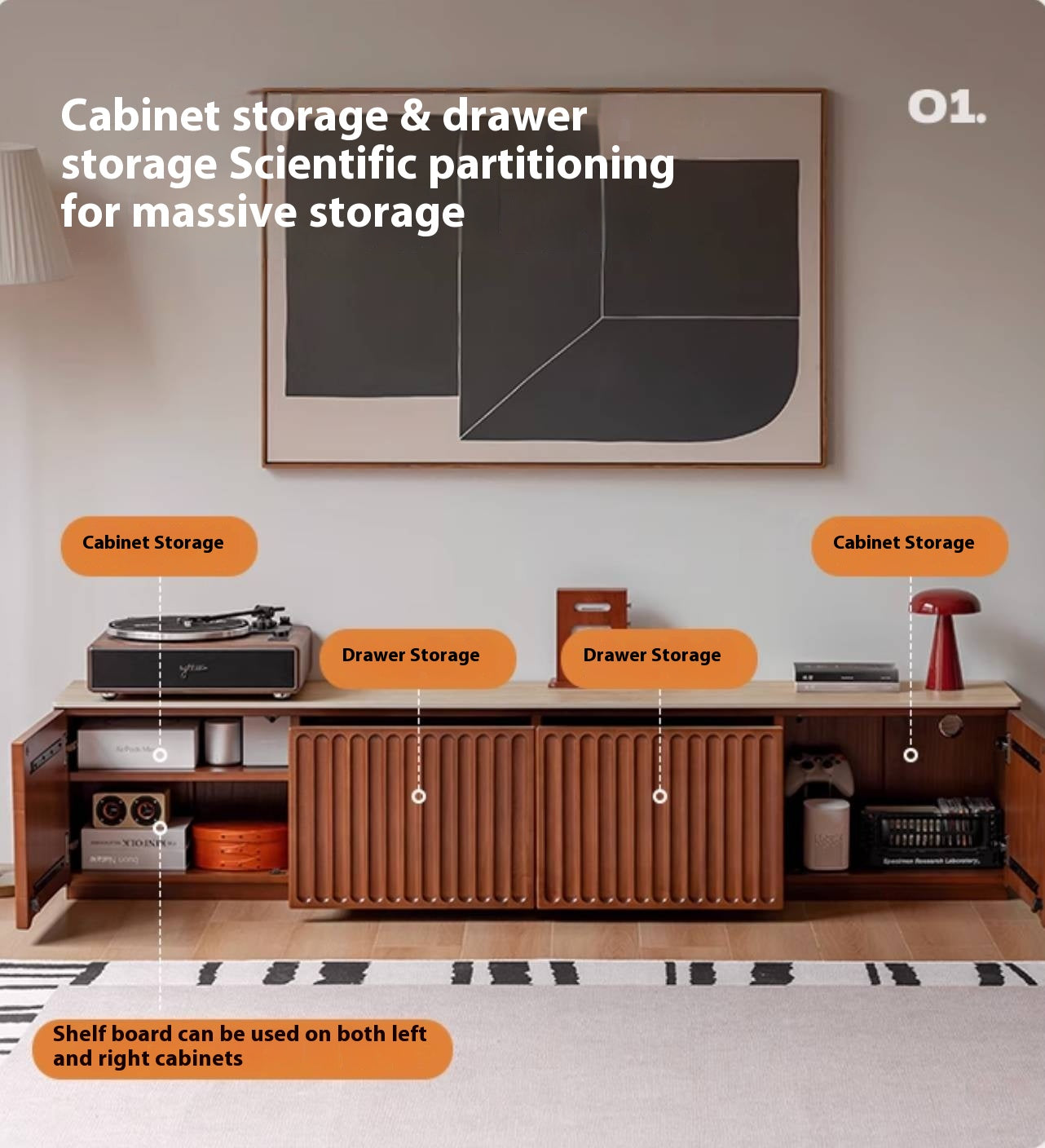 Poplar Solid Wood Antique Style TV Stand.