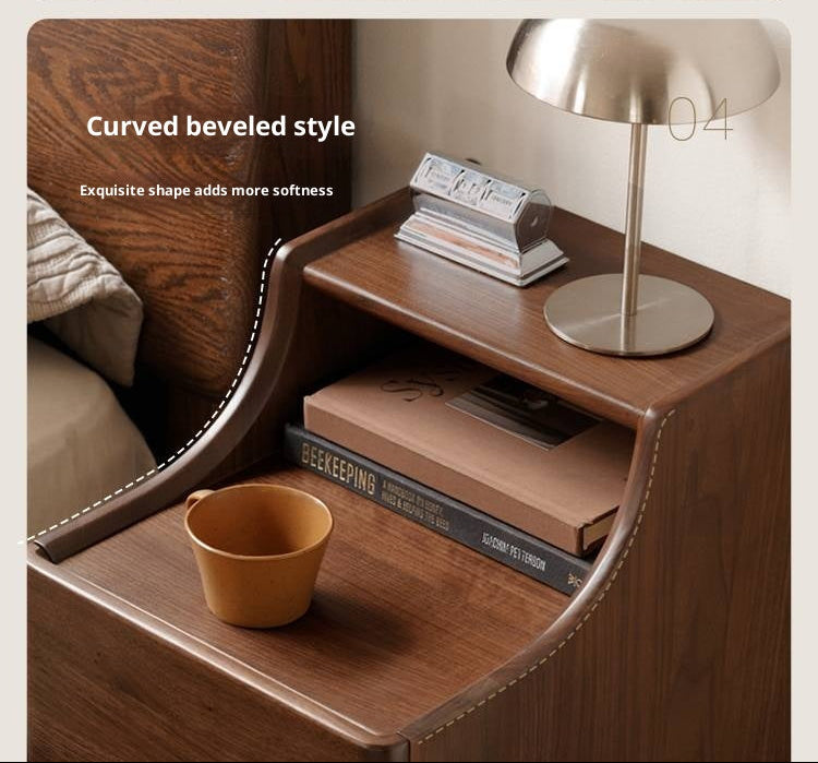 Black Walnut Solid Wood Retro Style Nightstand