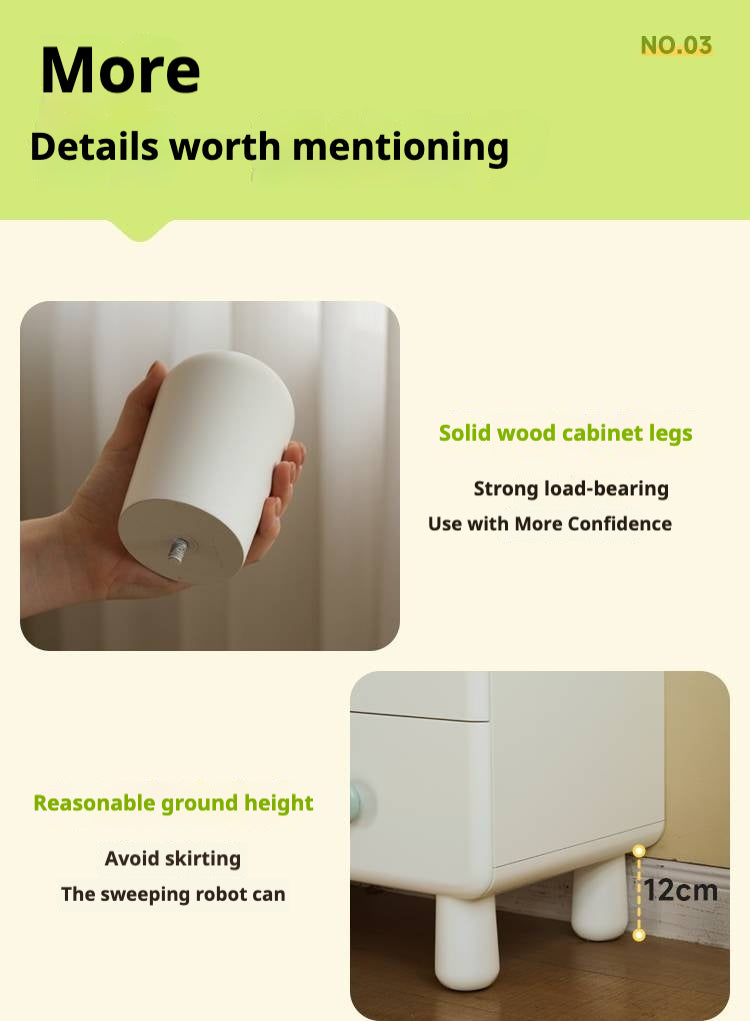 Rubber Solid Wood Children's Storage Cabinet.