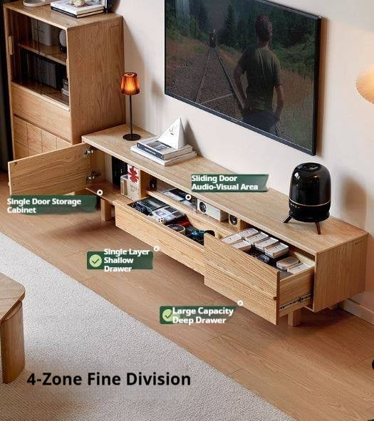Oak Solid Wood Modern Minimalist TV Cabinet