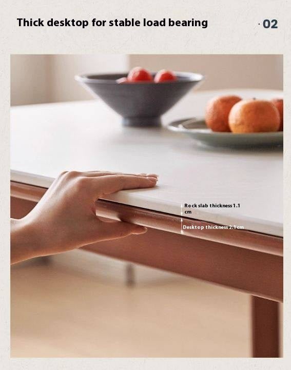 Tulipwood Solid Wood Rock Plate Dining Table