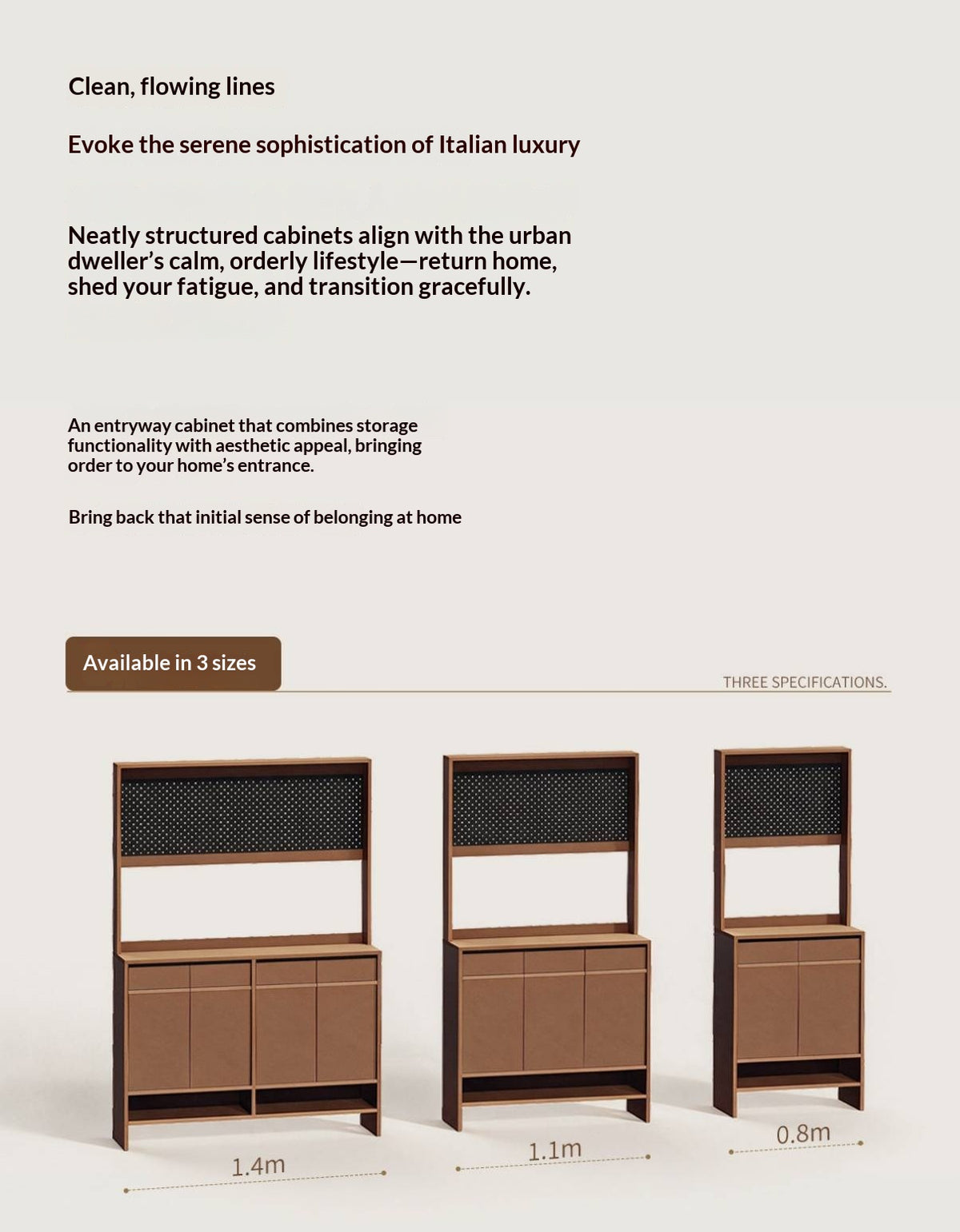 Oak Solid Wood Large Entryway Shoe Cabinet with Pegboard Hutch and Drawers, Walnut Finish