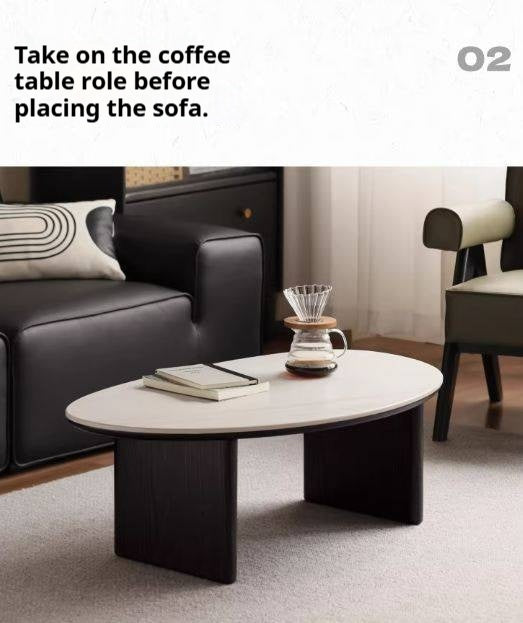 Ash Solid Wood Nordic Aesthetic Top Slab Coffee Table