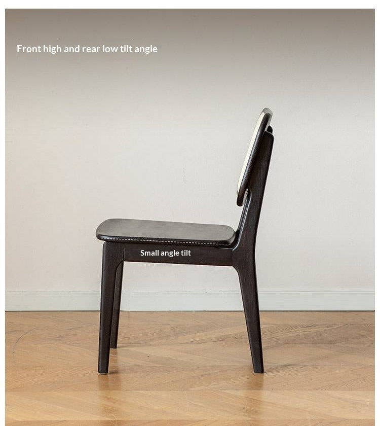 4 pcs Oak Solid Wood Back Rattan Dining Chair