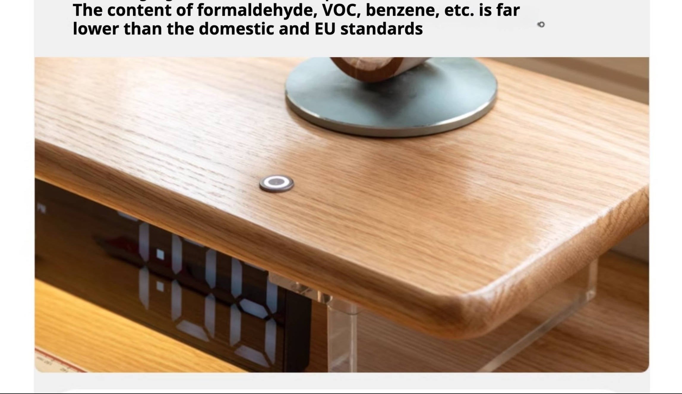 Oak, Rubberwood Solid Wood Bracket Suspended Table shelves