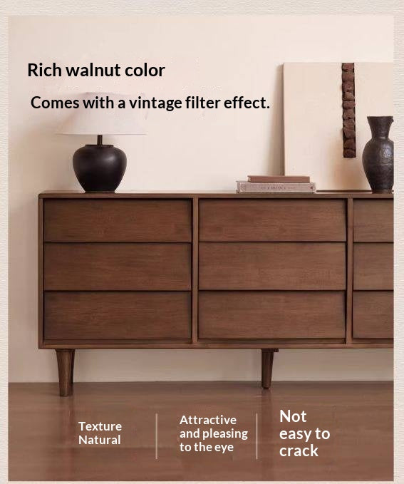 Solid Rubberwood Antique Style Chest of Drawers