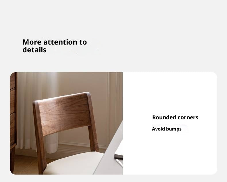 Set 4 pcs Black Walnut, Oak, Solid Rubberwood Dining Soft Chair