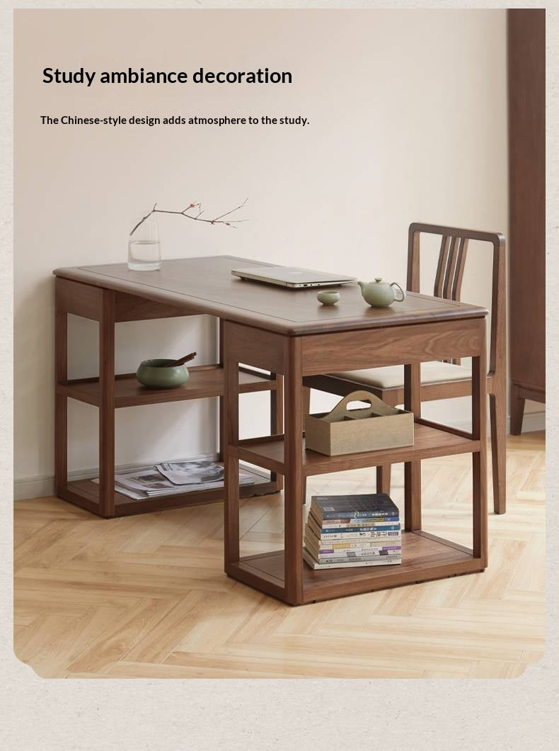 Black Walnut Solid Wood Modern Study Desk