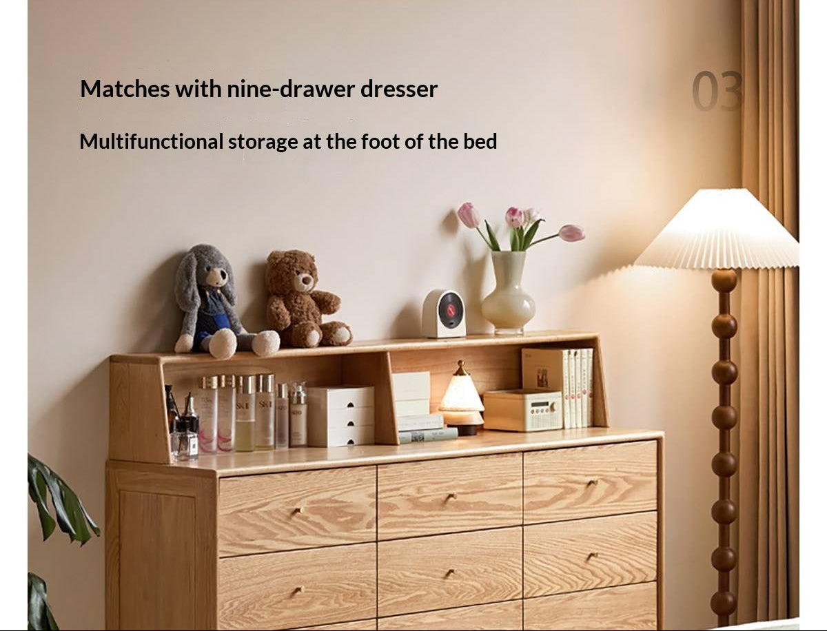 Oak Solid Wood Desktop Storage Rack Hutch Top Organizer