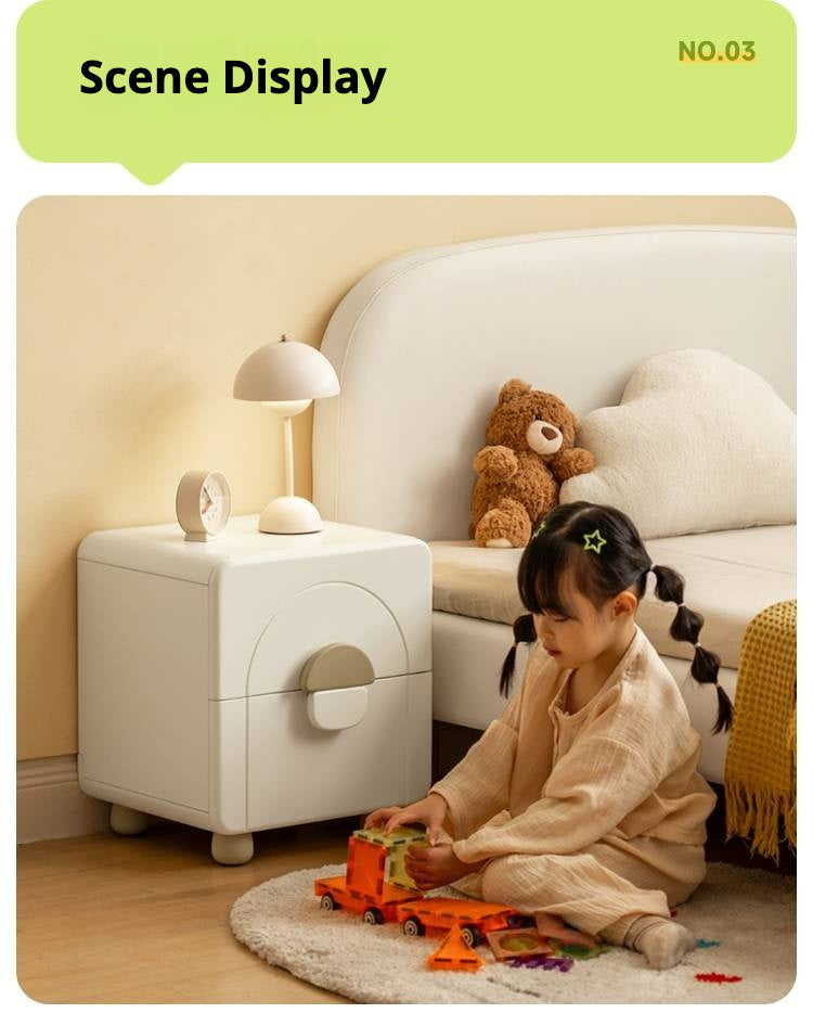 Rubber Wood Solid Wood Children's Nightstand.