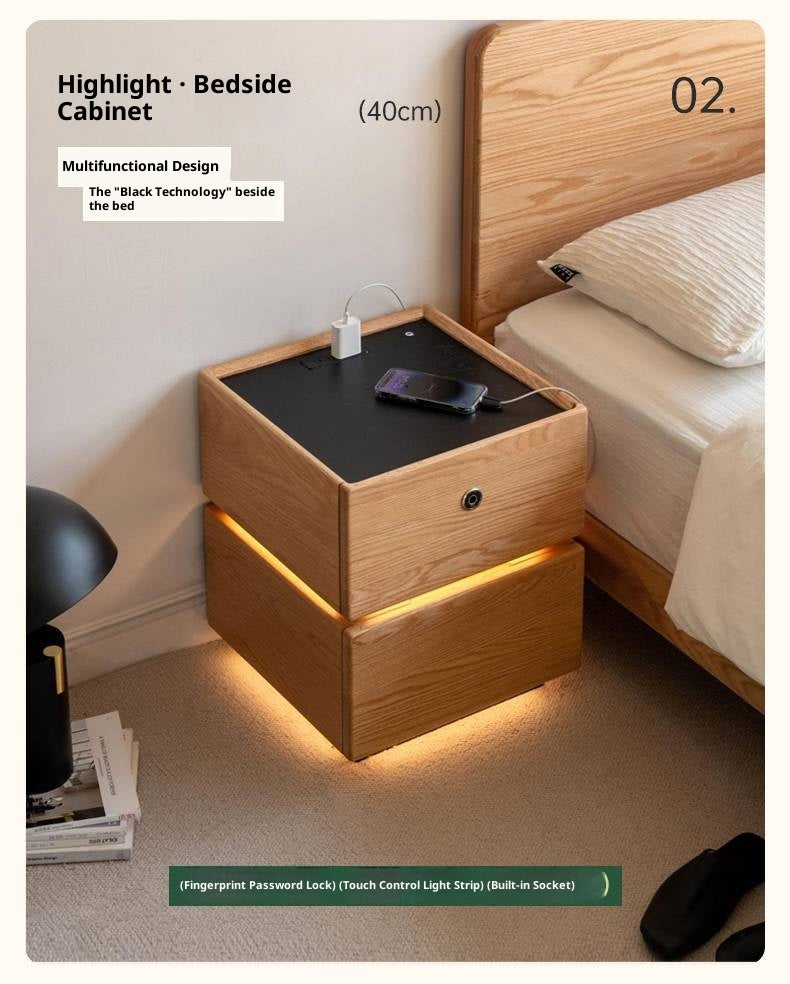 Oak, Ash, Beech Solid Wood Modern Simple Nightstand