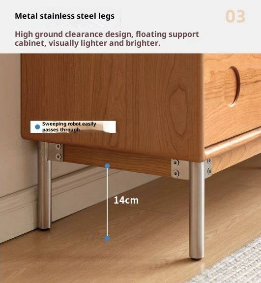 Cherry, Poplar Solid Wood Modern Minimalist Chest of Drawers