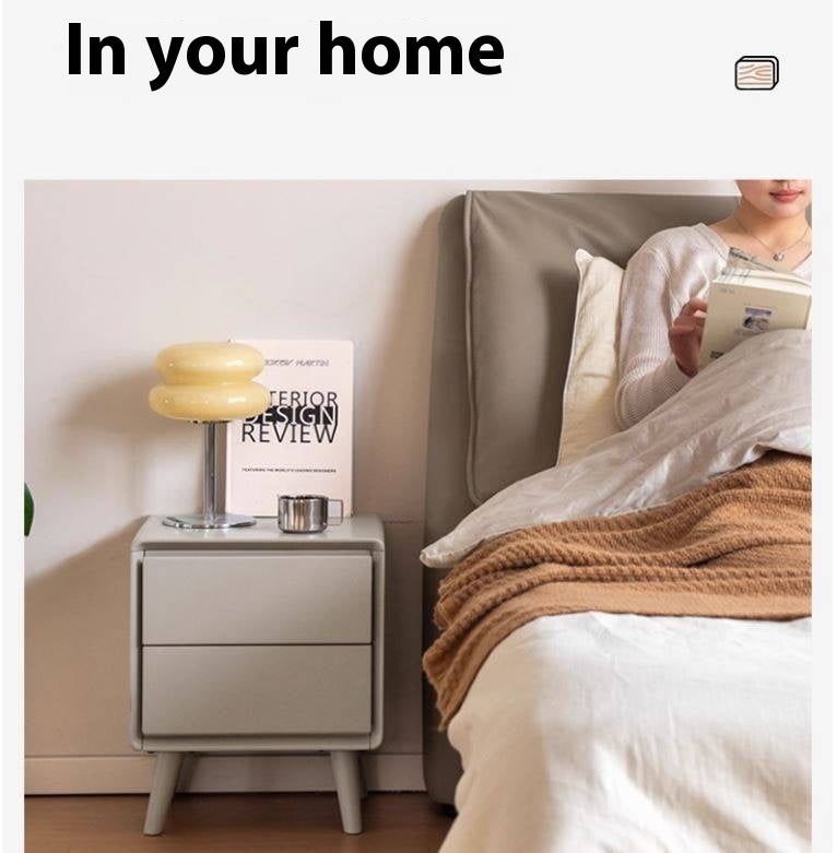 Tulipwood Solid Wood, Solid Rubberwood Modern Nightstand.