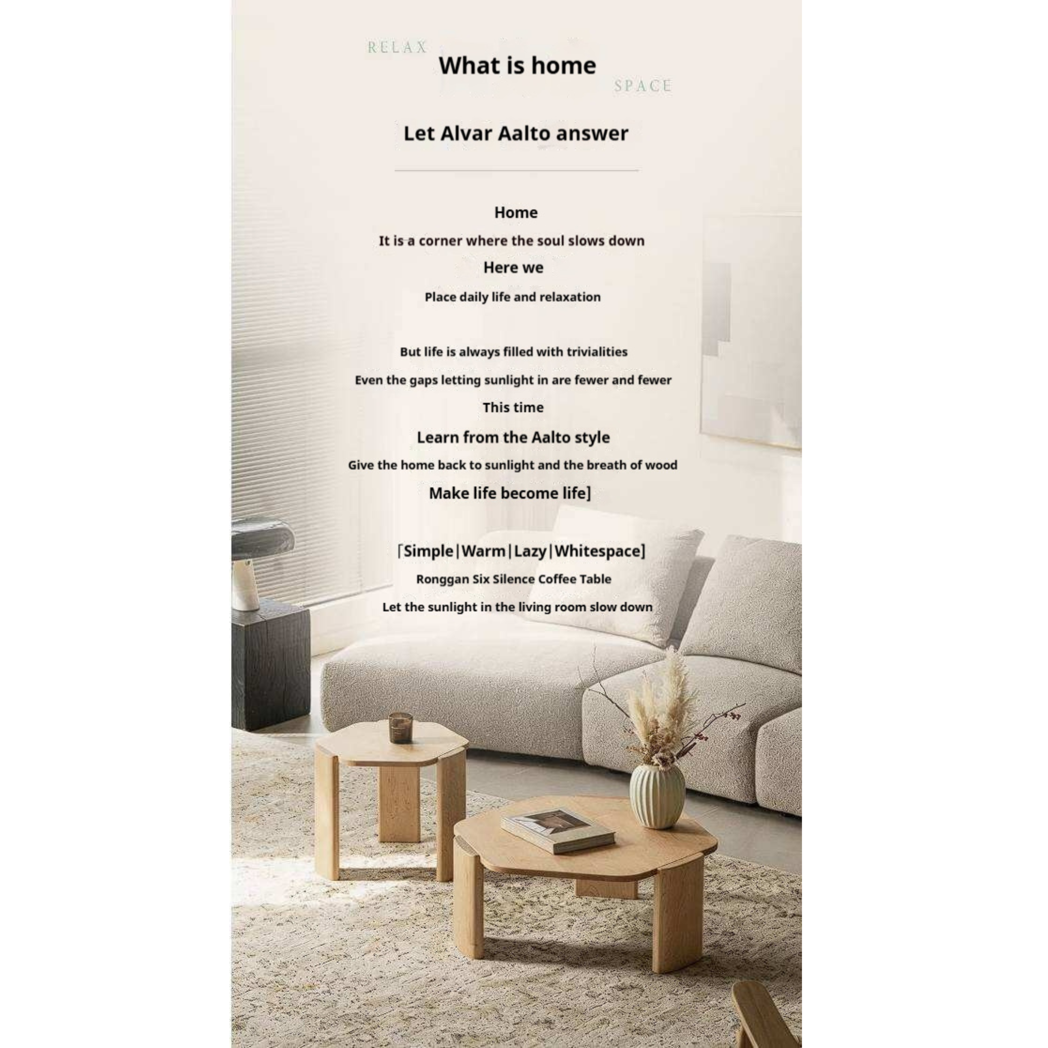 Maple Solid Wood Organic-Shape Nesting Coffee Table Set