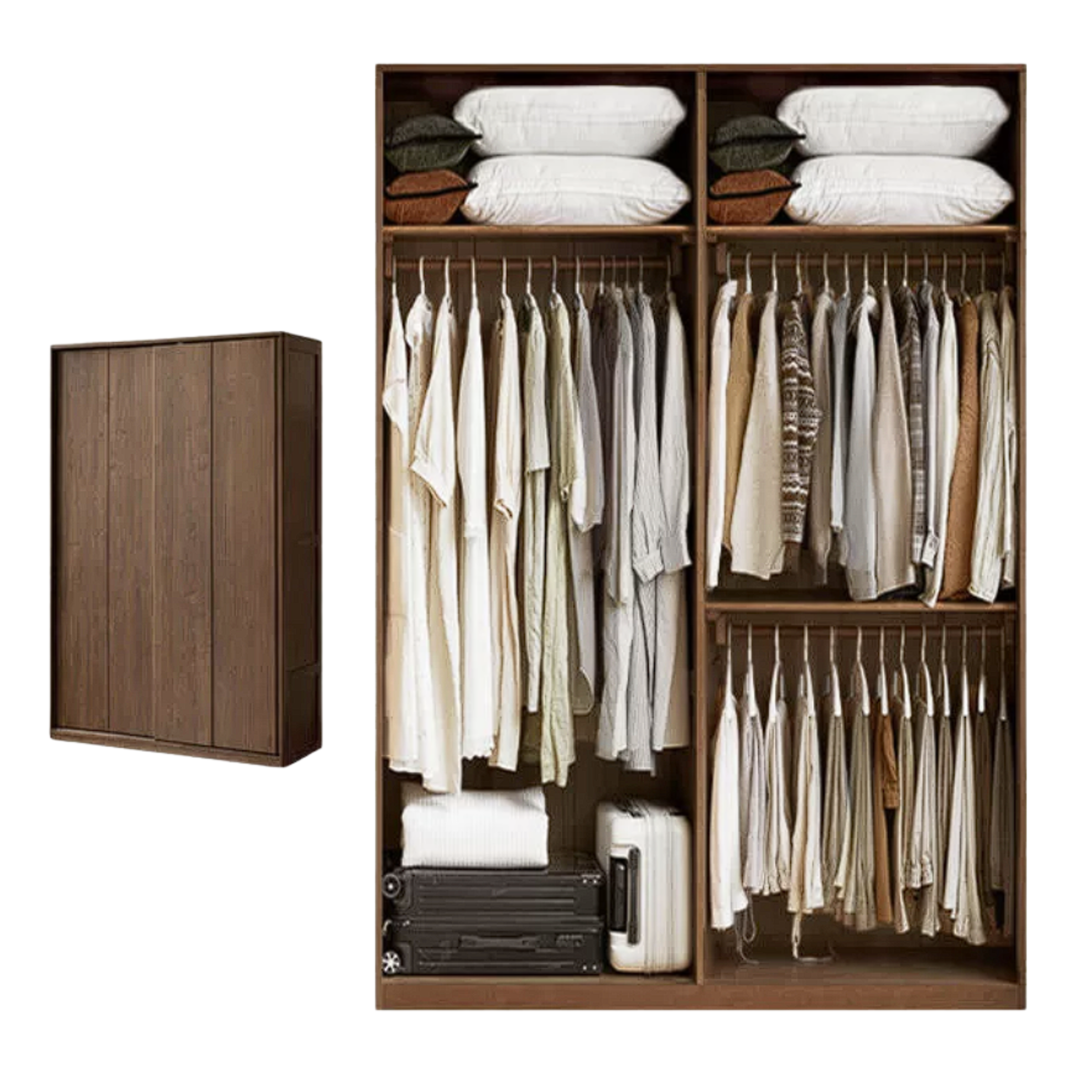 Black Walnut, Sandalwood Sliding Door Wardrobe.