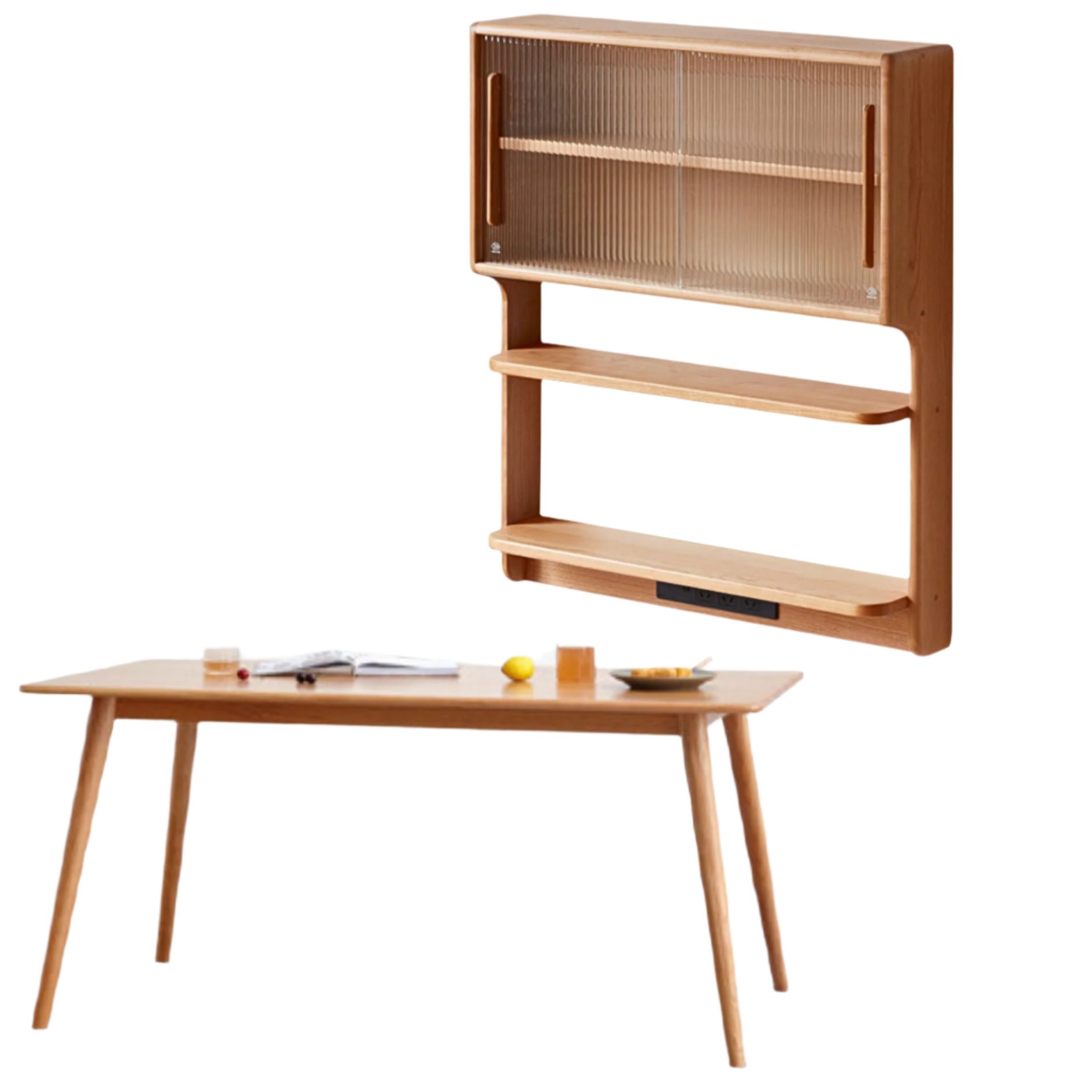 Cherry Solid Wood Wall Storage Cabinet