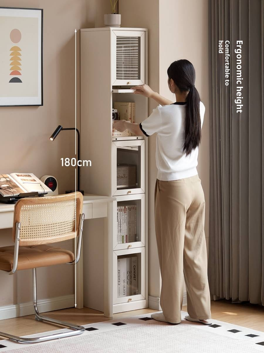 Solid Rubberwood Cream-Style Bookcase