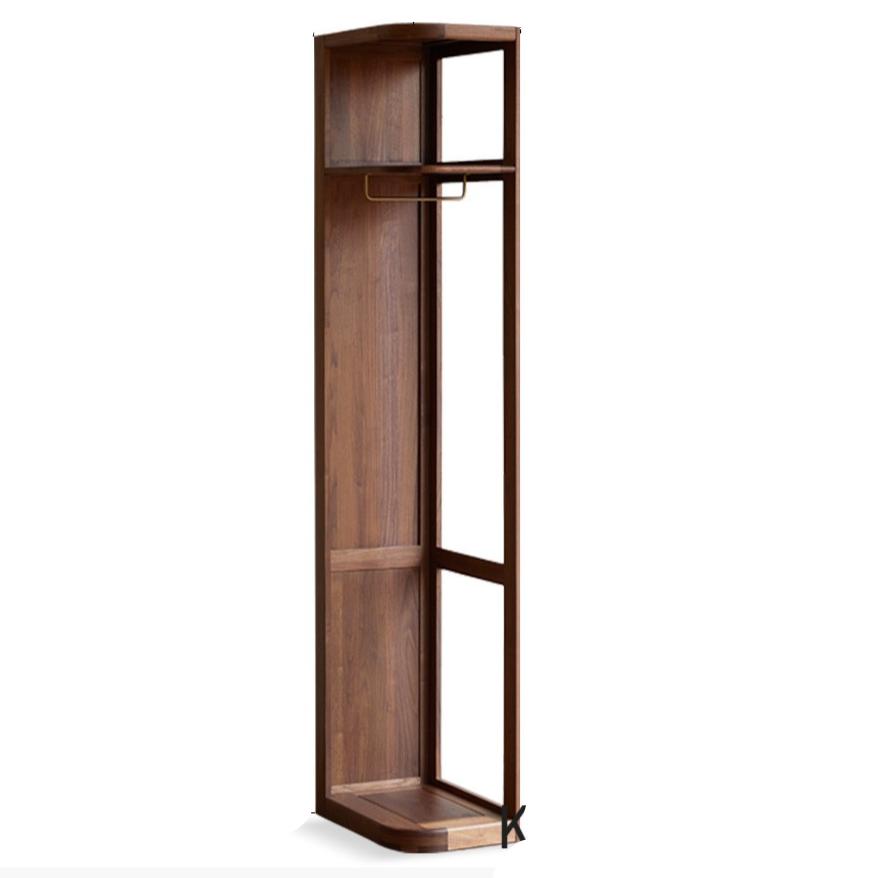 Black Walnut Solid Wood Storage Rack Floor Corner Hanger.