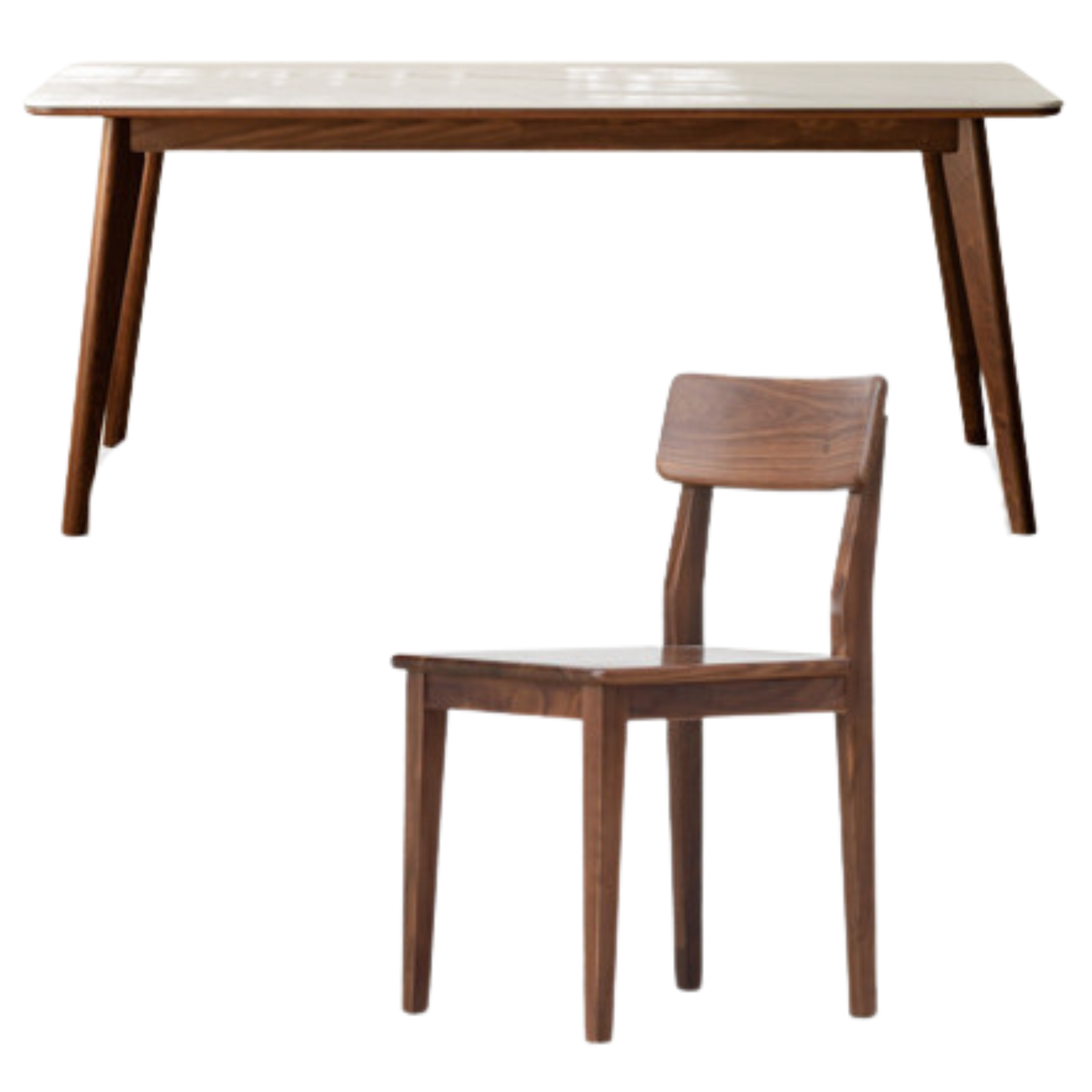 Ash, Black Walnut, Sandalwood Solid Wood Rock Plate Dining Table