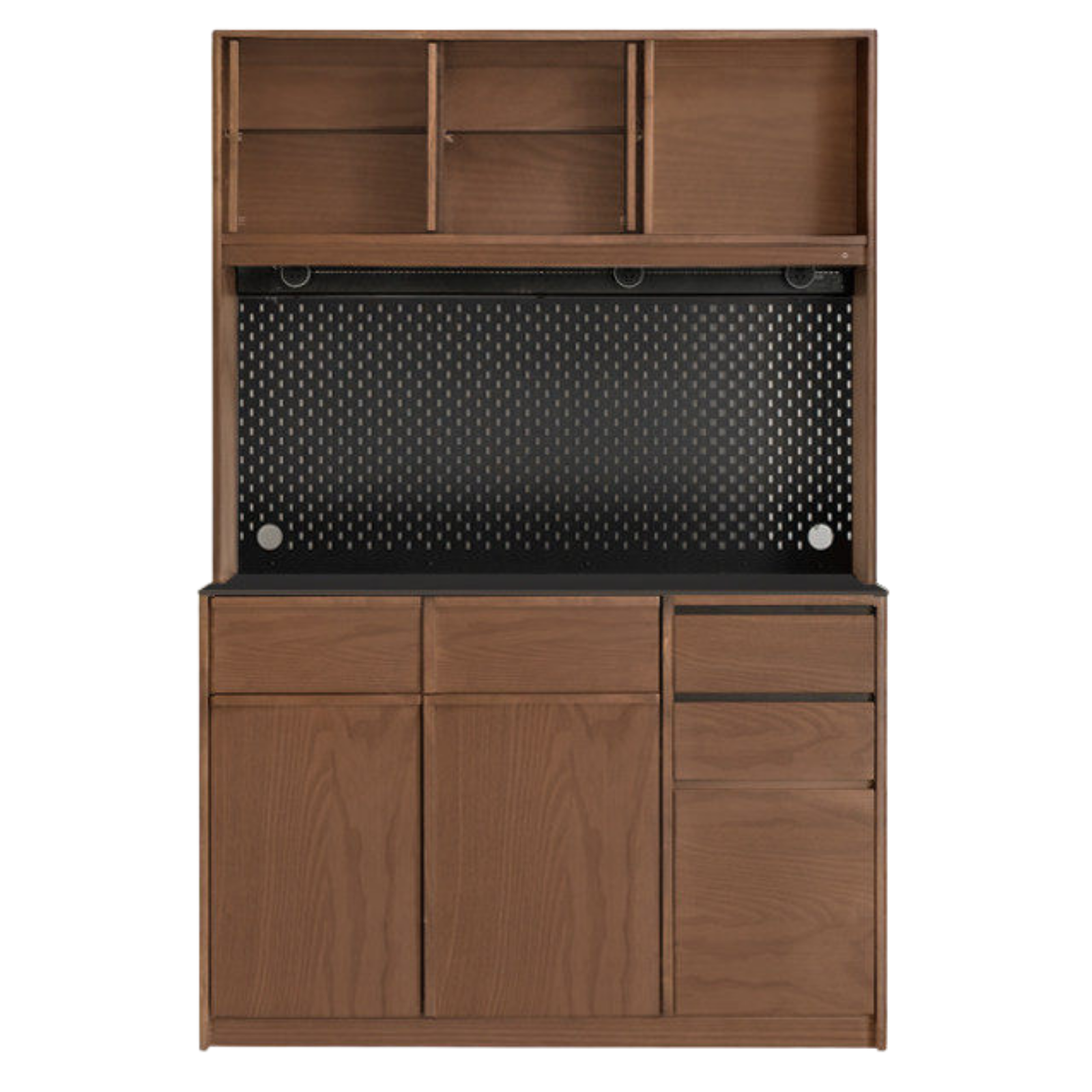 Black Walnut, Sandalwood, Ash Solid Wood Dining Cabinet Antique Style Rock Board