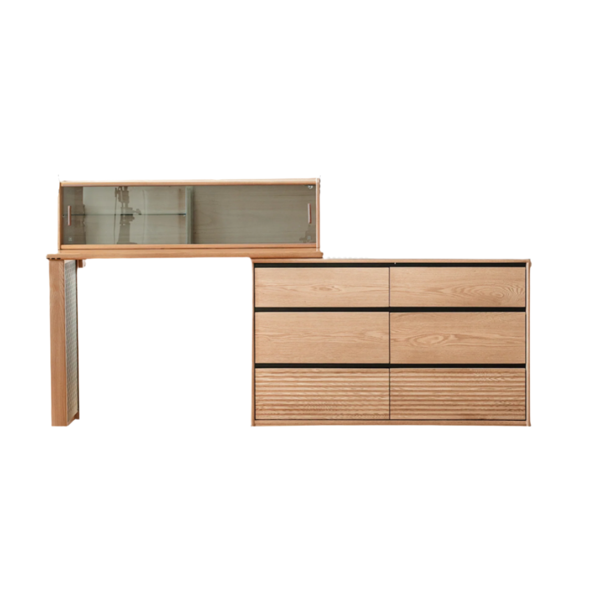 Oak, Ash Solid Wood Modern Telescopic Dressing Table.