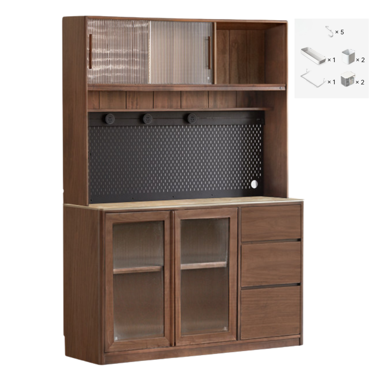 Sandalwood, Ash, White Ash Solid Wood Rock Board Modern Sideboard