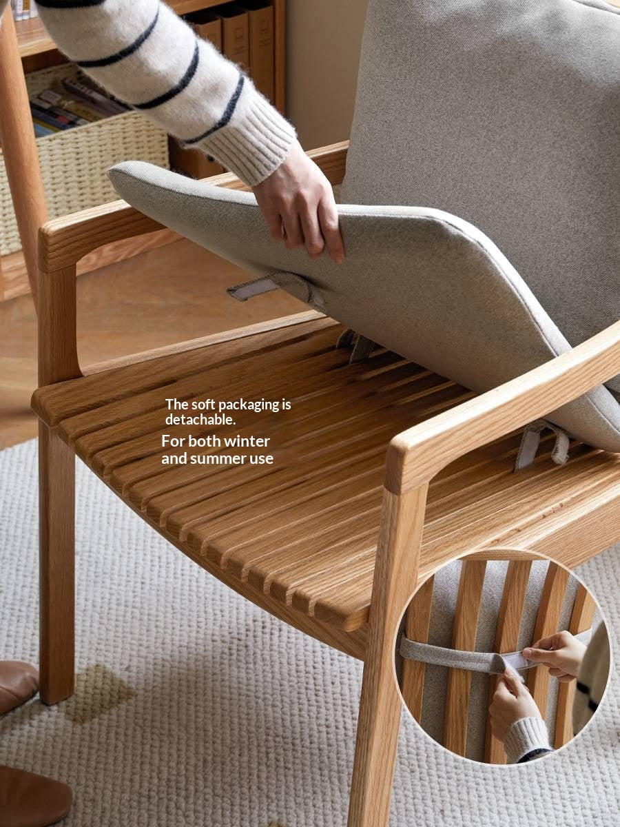 Cherry, Oak, Beech Solid Wood Book Chair Comfortable Soft Back Chair