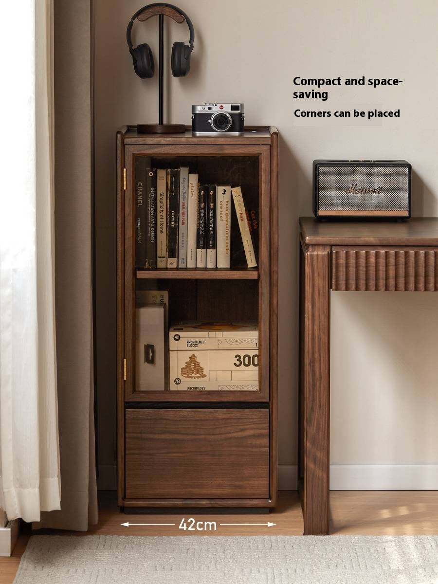 Sandalwood, Black Walnut Solid Wood Floor Storage Cabinet.