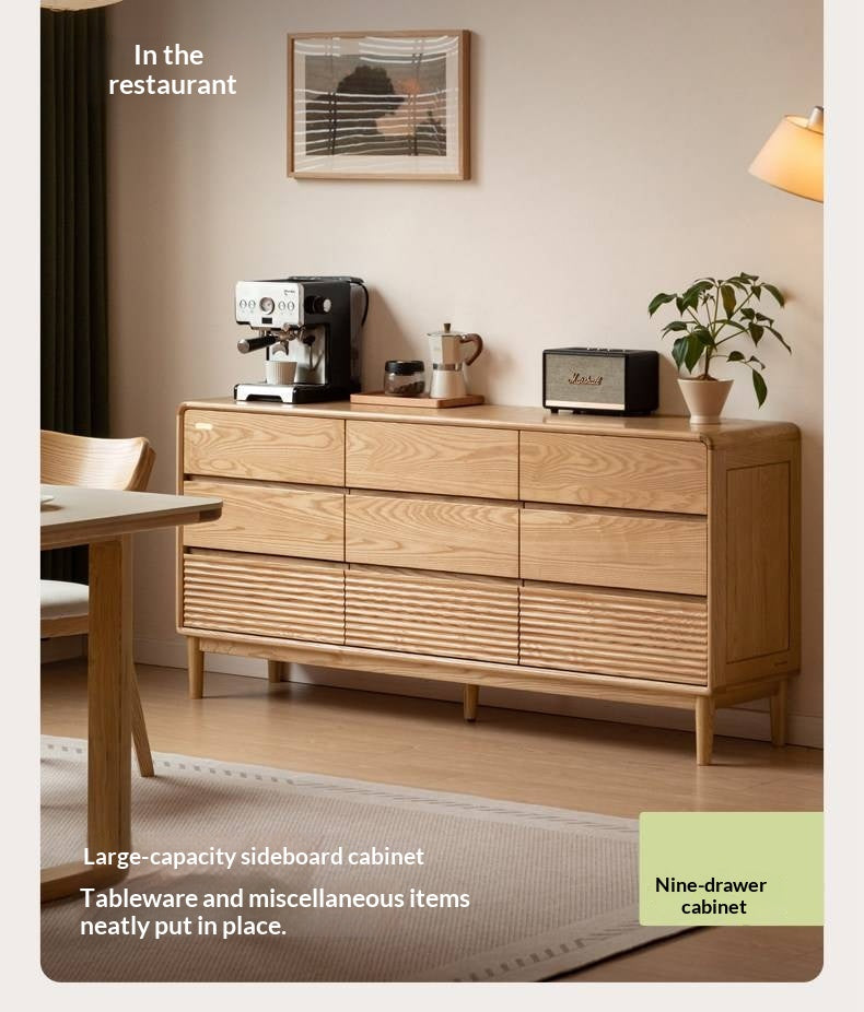 Ash Solid Wood Chest of Drawers with Modern Minimalist Design