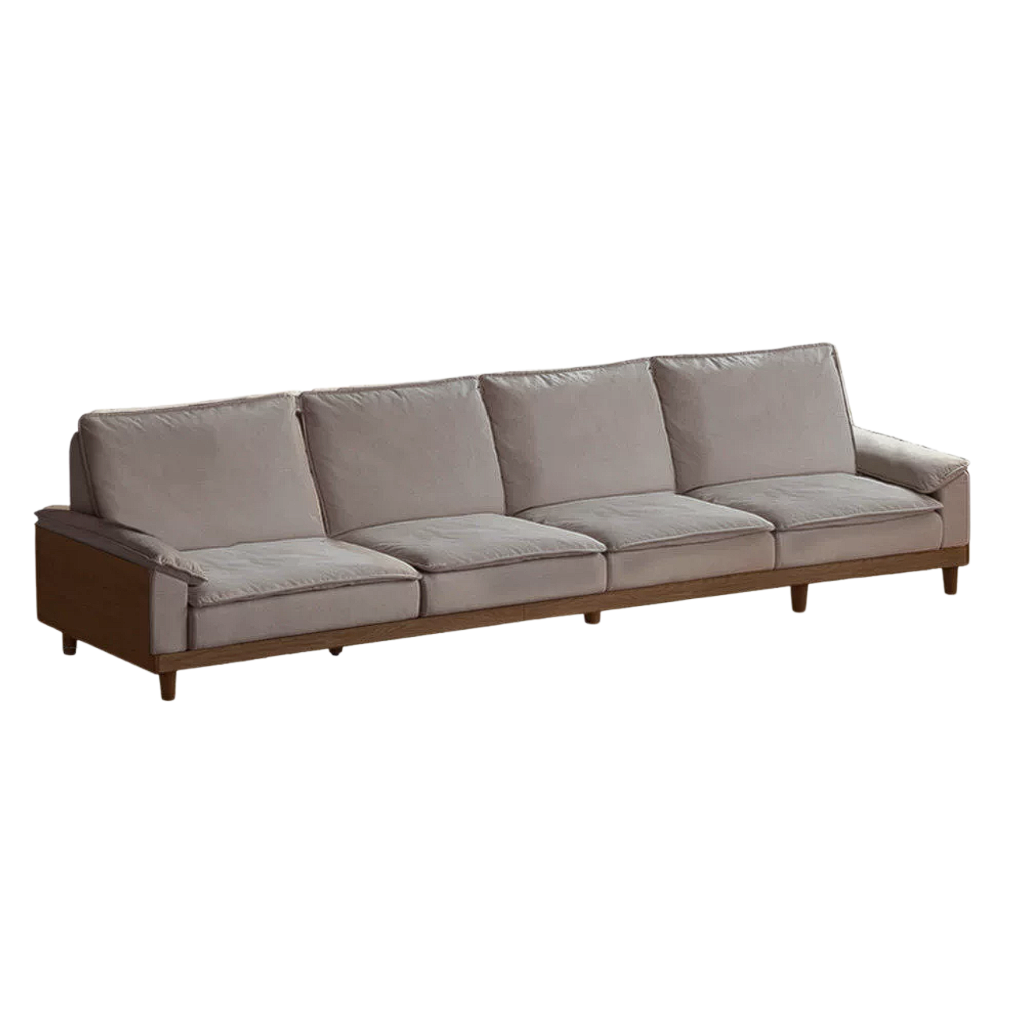 Red Oak, White Oak, Ash Solid Wood Linen Track Arm Sofa