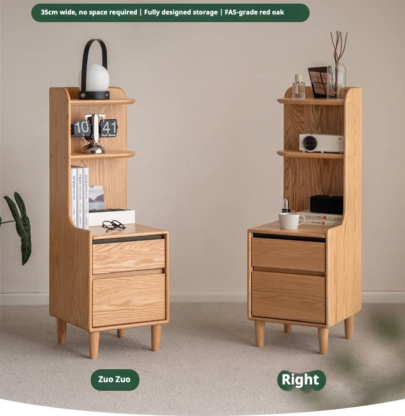 Oak Solid Wood Modern Nightstand.
