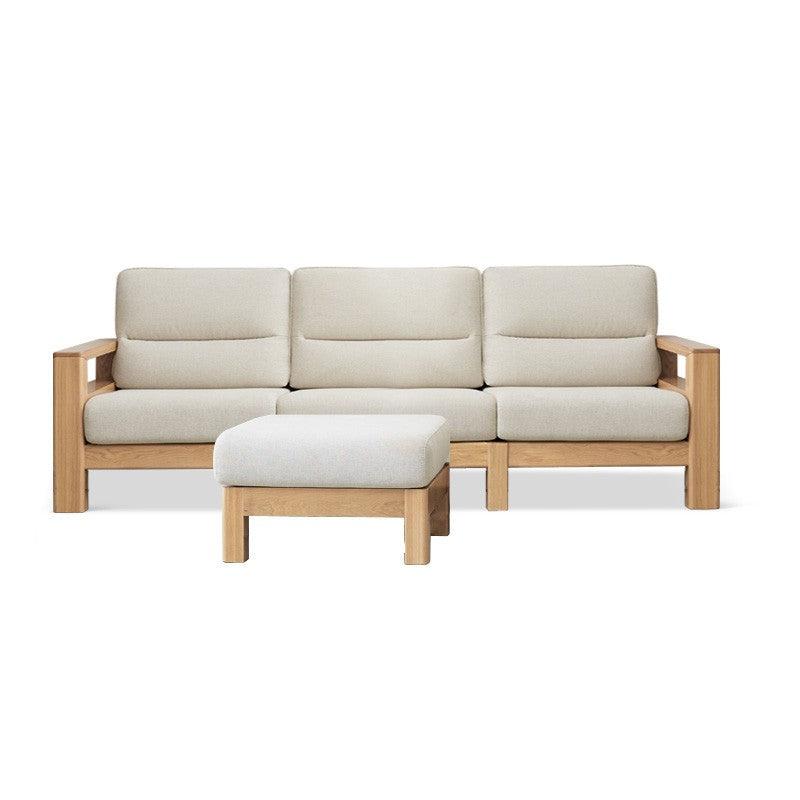 Ash, Black Walnut Solid Wood White Wax Fabric Sofa.