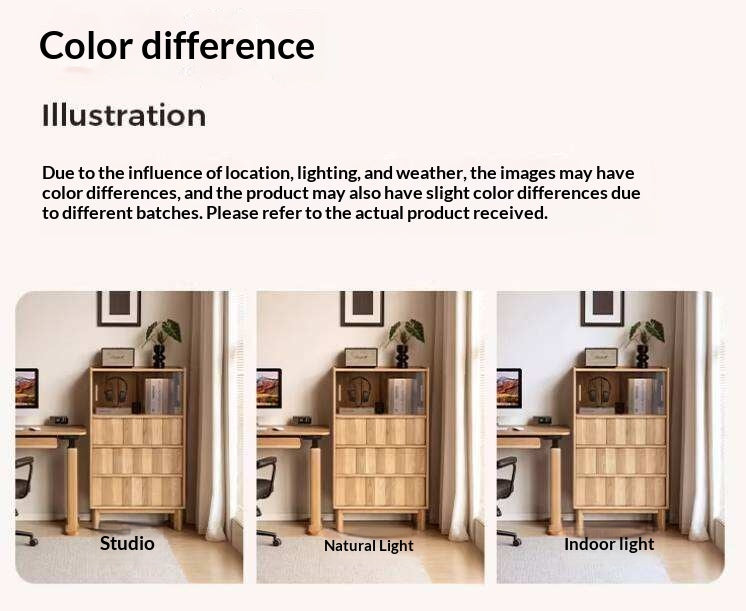 White Ash Solid Wood Side Cabinet with Modern Minimalist Design