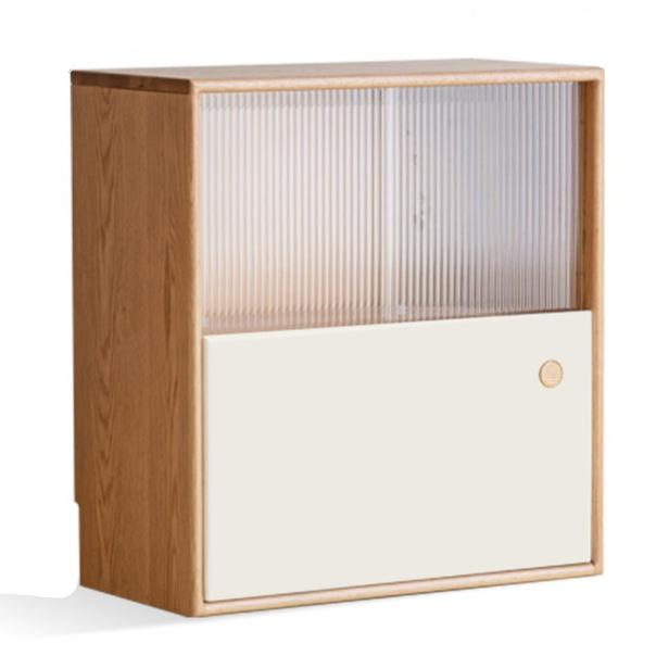 Oak, Beech Solid Wood Cream Style Module Combination Bookcase