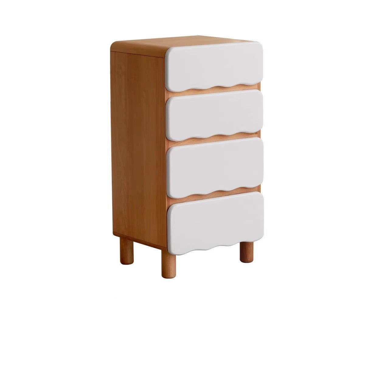 Oak Solid Wood Children's Narrow Cabinet High Drawer Storage