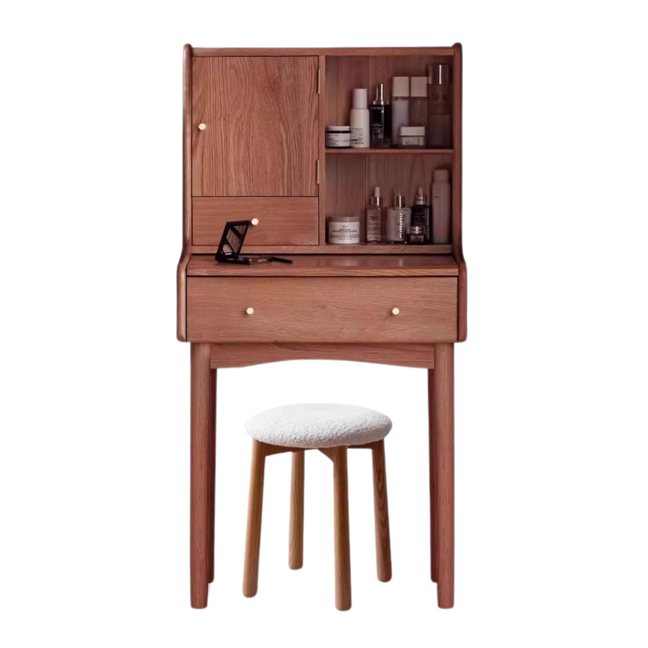 Oak Solid Wood, Solid Rubberwood Vanity Table, Makeup Table.