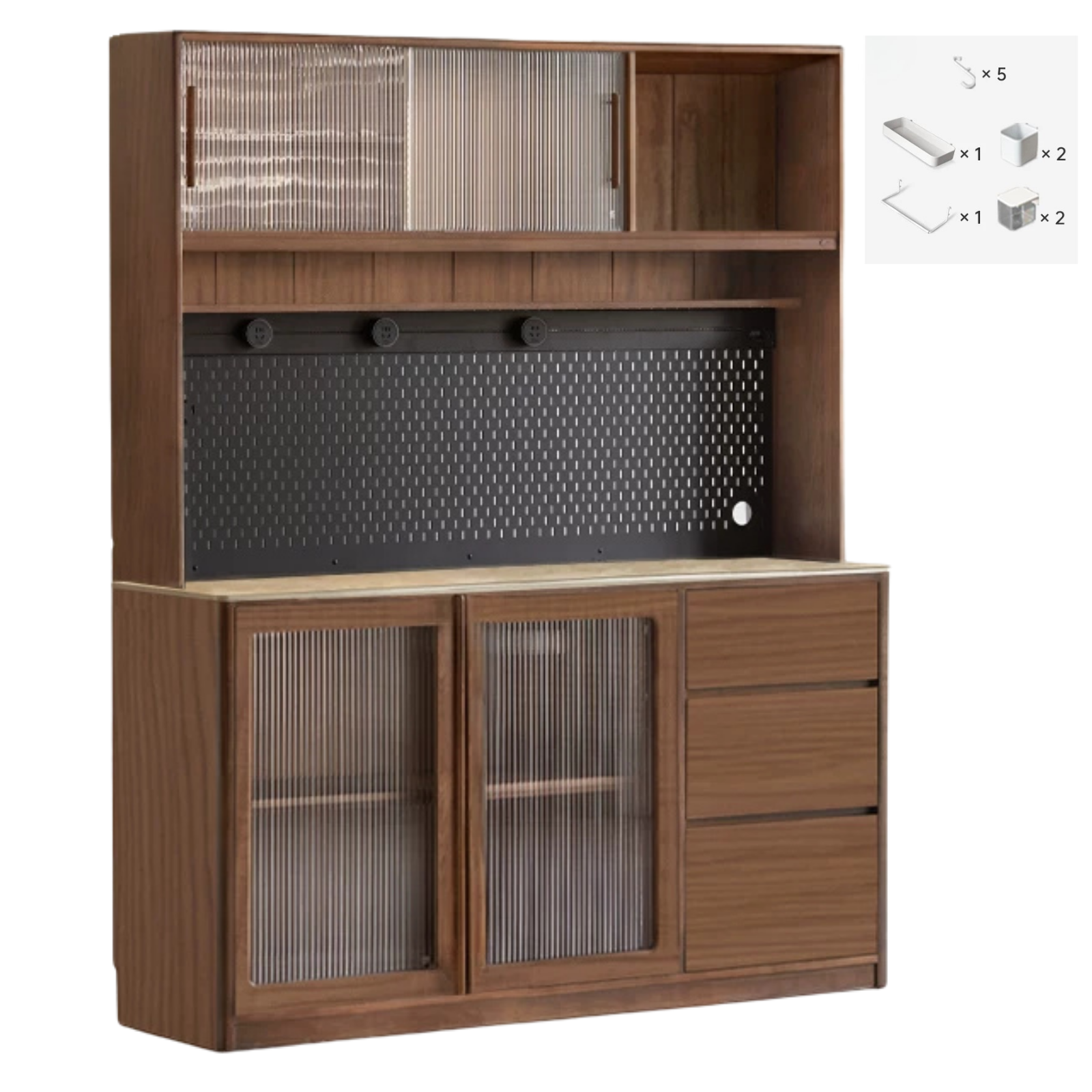 Sandalwood, Ash, White Ash Solid Wood Rock Board Modern Sideboard