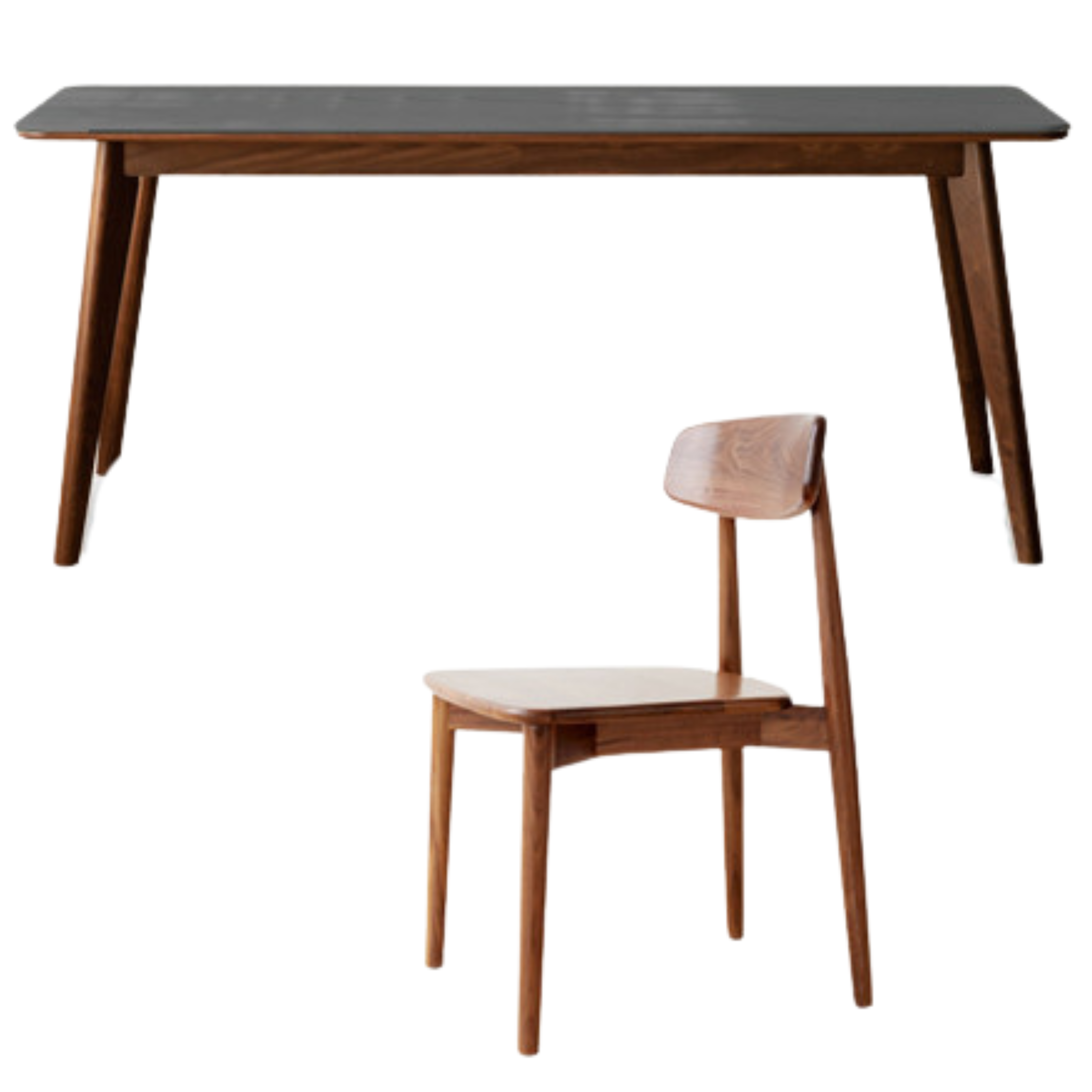 Ash, Black Walnut, Sandalwood Solid Wood Rock Plate Dining Table