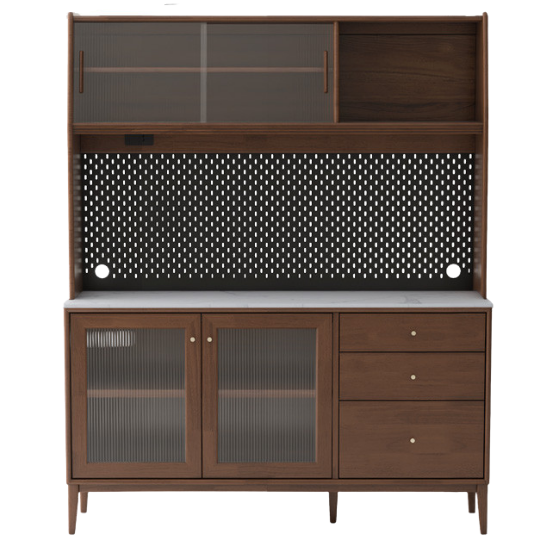 Oak Solid Wood, Solid Rubberwood Modern Dining Sideboard