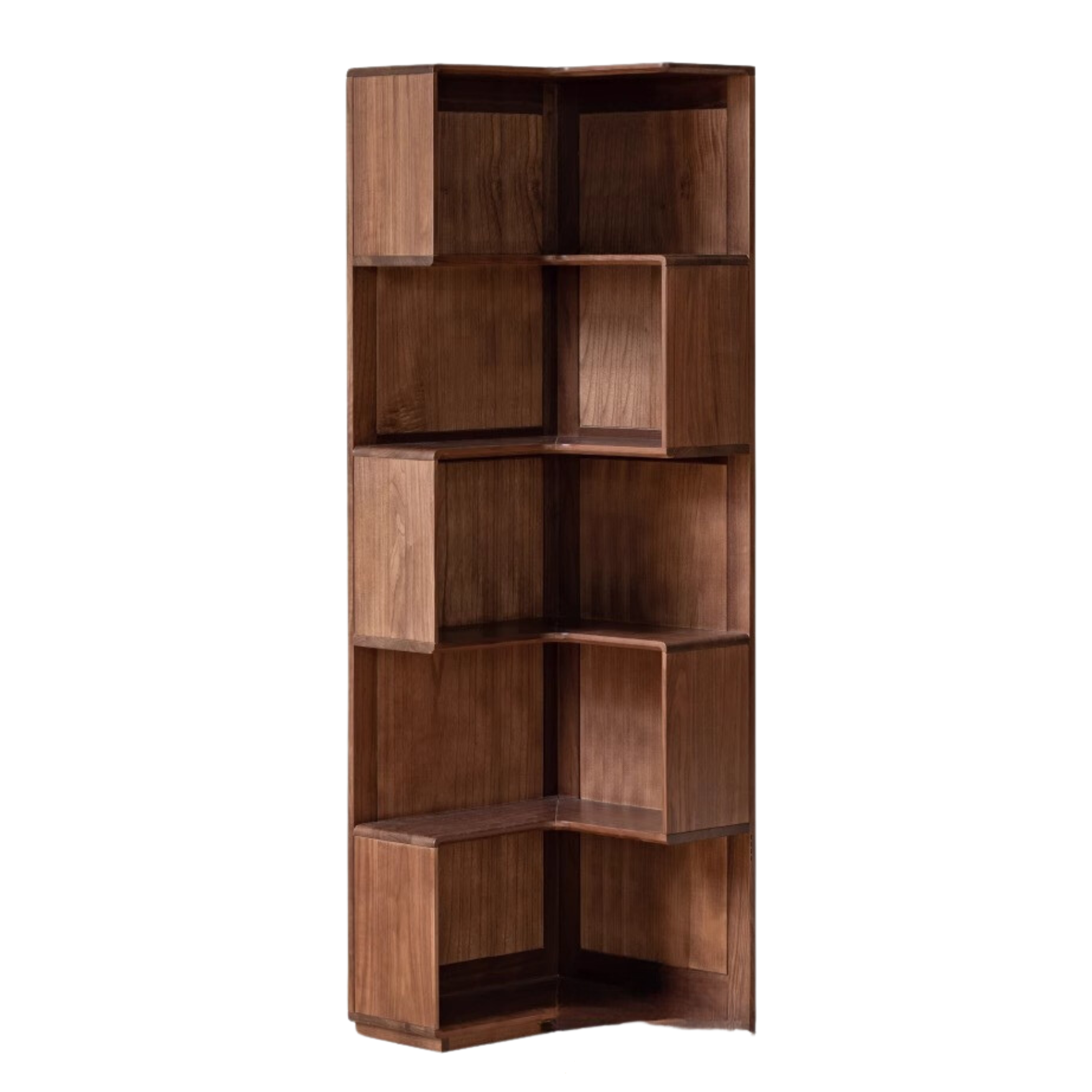 Sandalwood, Black Walnut Solid Wood Corner Storage Bookcase