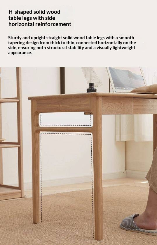 Ash Solid Wood Minimalist Modern Computer Desk