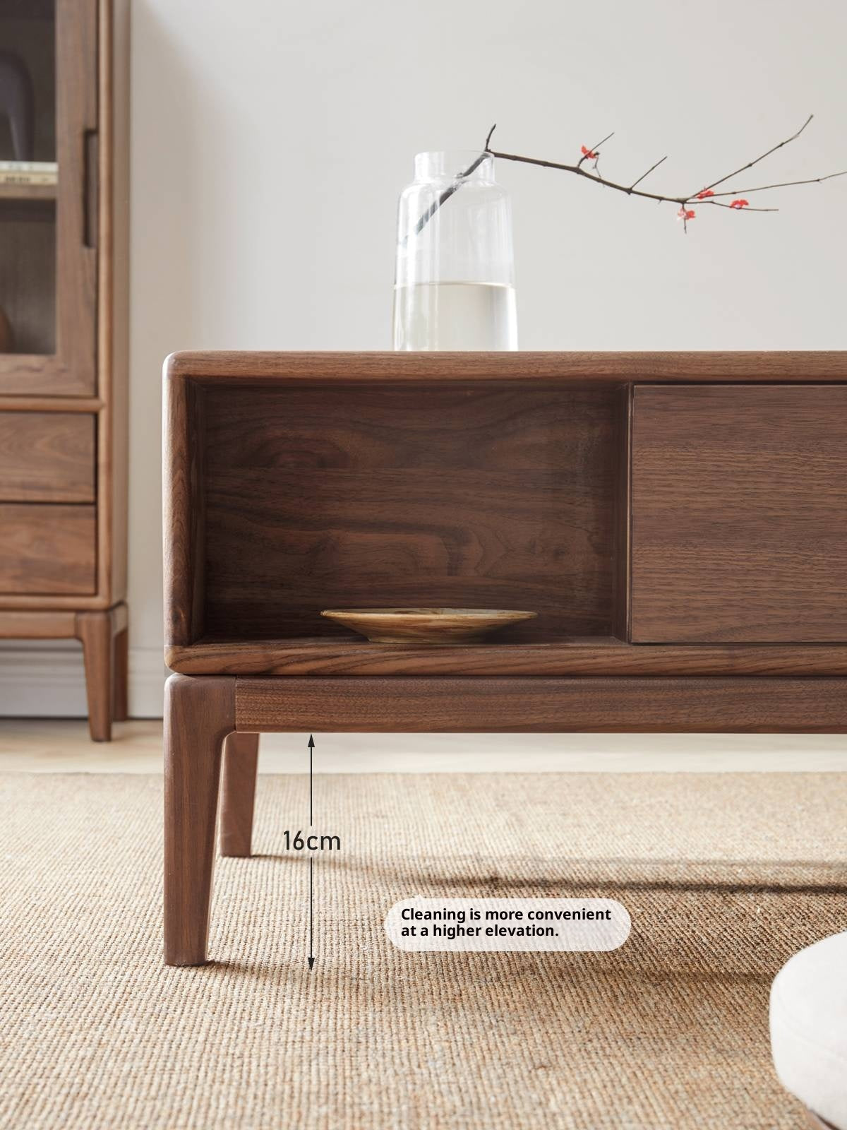 Black Walnut, Ash Solid Wood Modern Coffee Table