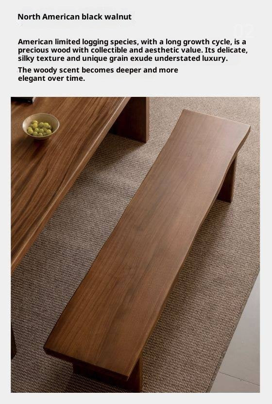 Black Walnut,Ash, South American Walnut Solid Wood Wabi Sabi Bench