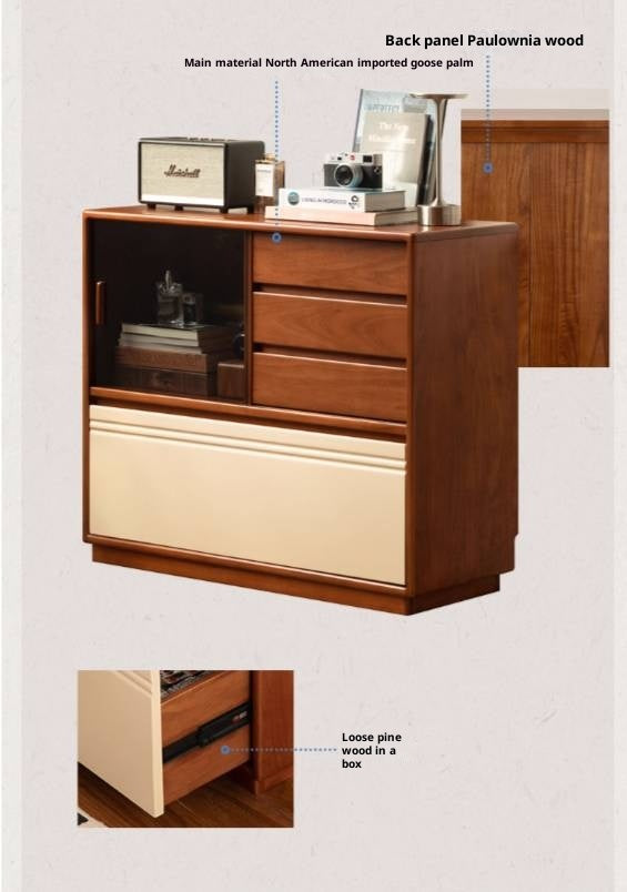 Tulipwood Solid Wood Antique Style Storage Cabinet