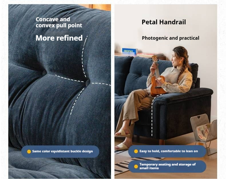 Fabric Chenille High Back Sofa Retro.